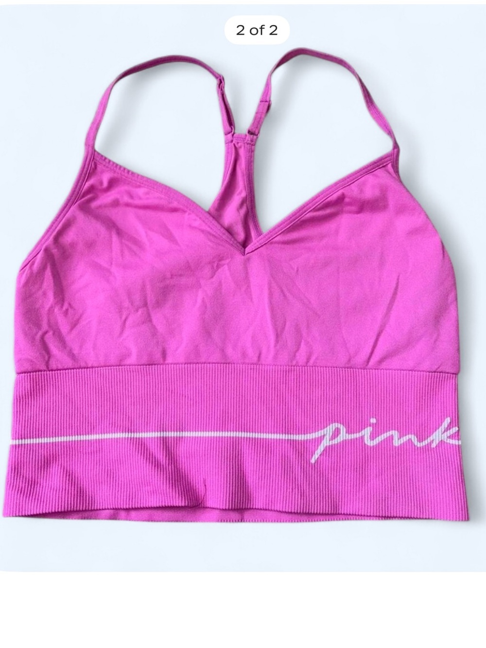 PINK Victoria's Secret Hot Pink Seamless Racerback Bralette